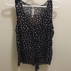 Sheer Tank Top with Tie